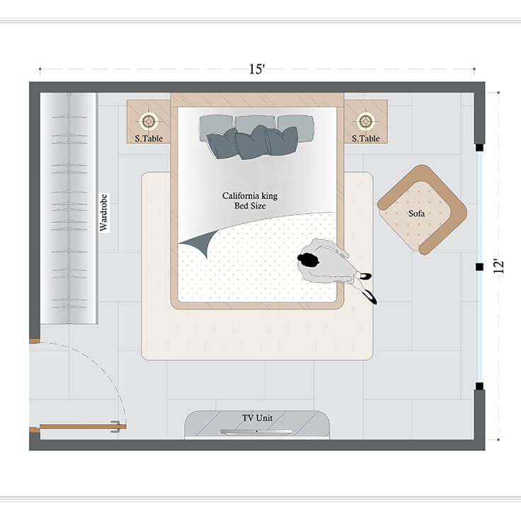 Contemporary Bedroom Layout(CBL-3)