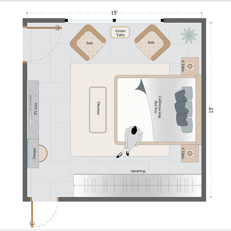 Contemporary Master Bedroom Layout(CMBL-4)