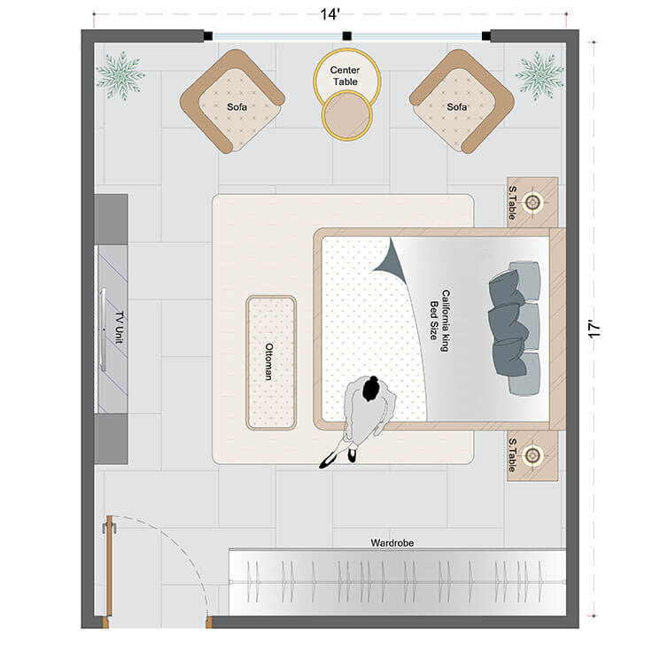Farmhouse Master Bedroom Layout(FMBL-4)
