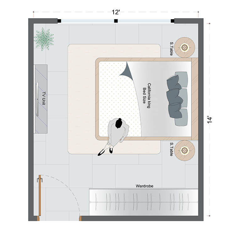 Mid-Century Master Bedroom Layout(MCMBL-1)