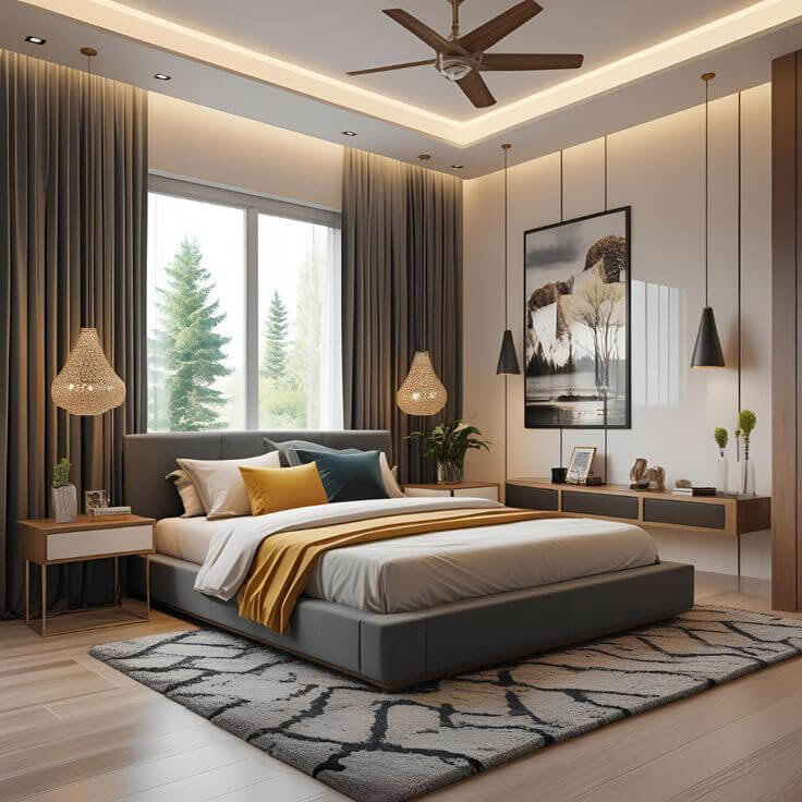 Mid-Century Master Bedroom Design(MCMBD-5)