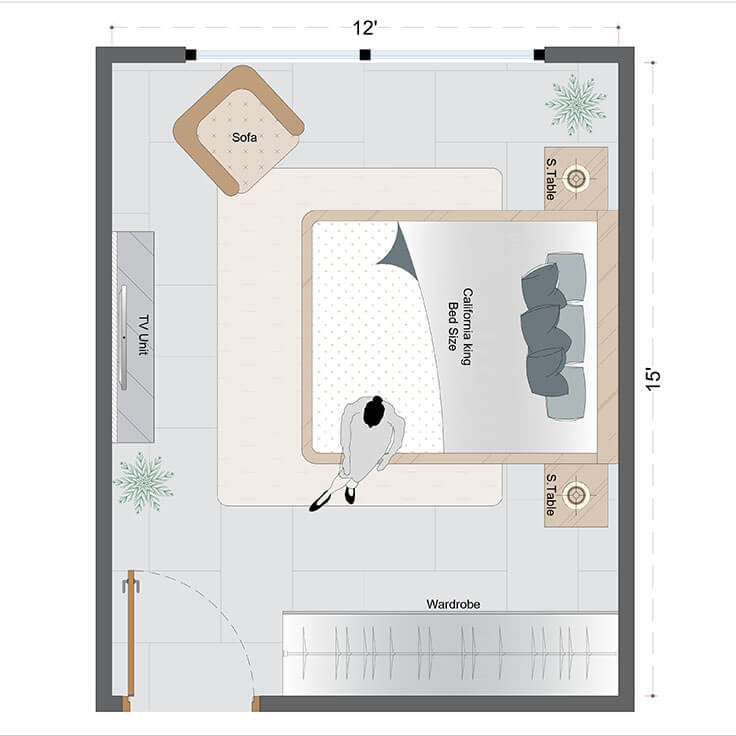 Mid-Century Master Bedroom Layout(MCMBL-6)