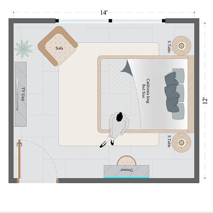 Modern Master Bedroom Layout(MMBL-1)