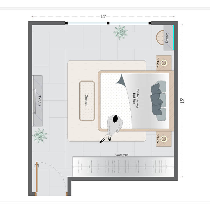 Modern Master Bedroom Layout(MMBL-4)