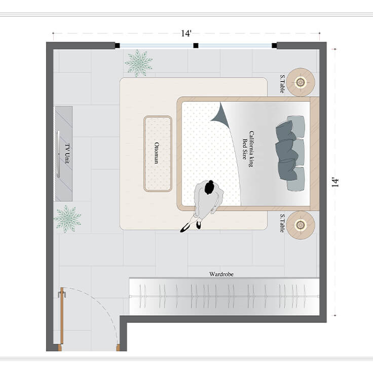 Modern Master Bedroom Layout(MMBL-6)