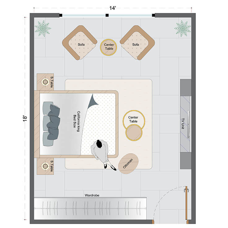 Rustic Master Bedroom Layout(RMBL-6)